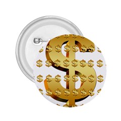 Dollar Money Gold Finance Sign 2 25  Buttons by Mariart