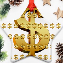 Dollar Money Gold Finance Sign Ornament (star) by Mariart