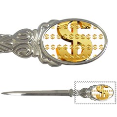 Dollar Money Gold Finance Sign Letter Opener by Mariart