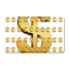 Dollar Money Gold Finance Sign Magnet (rectangular) by Mariart