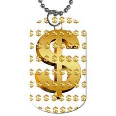 Dollar Money Gold Finance Sign Dog Tag (one Side) by Mariart