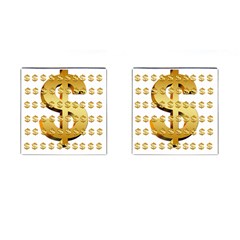 Dollar Money Gold Finance Sign Cufflinks (square) by Mariart