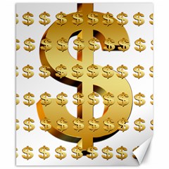 Dollar Money Gold Finance Sign Canvas 8  X 10  by Mariart