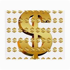 Dollar Money Gold Finance Sign Small Glasses Cloth (2-side) by Mariart