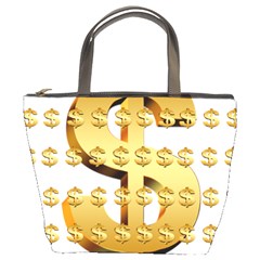 Dollar Money Gold Finance Sign Bucket Bag by Mariart