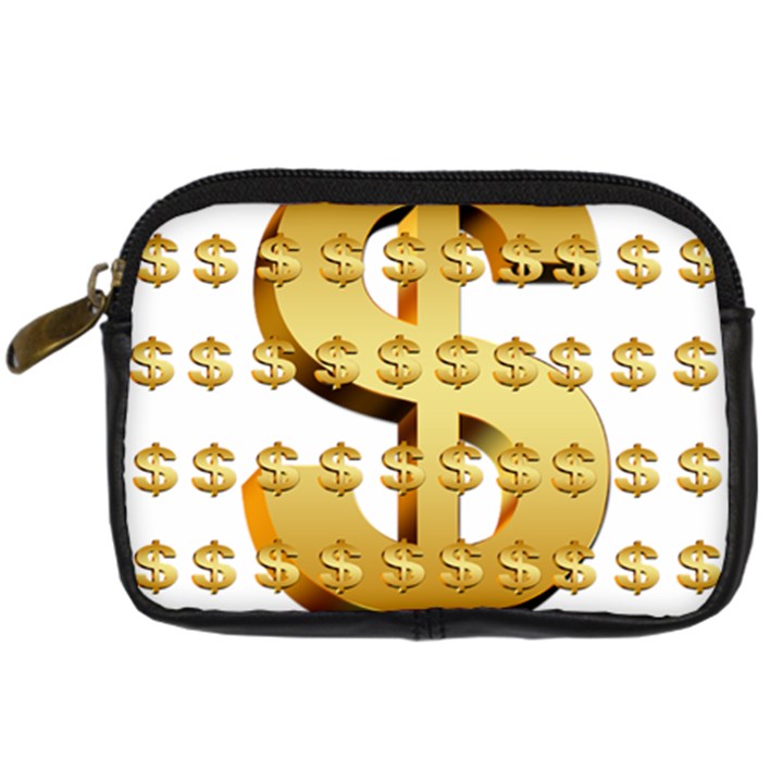 Dollar Money Gold Finance Sign Digital Camera Leather Case