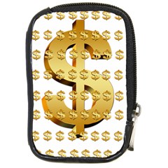 Dollar Money Gold Finance Sign Compact Camera Leather Case by Mariart