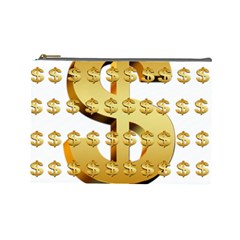 Dollar Money Gold Finance Sign Cosmetic Bag (large) by Mariart