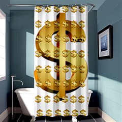 Dollar Money Gold Finance Sign Shower Curtain 36  X 72  (stall)  by Mariart