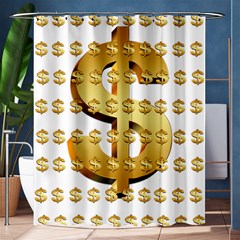 Dollar Money Gold Finance Sign Shower Curtain 60  X 72  (medium)  by Mariart