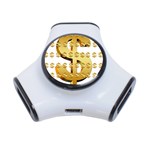 Dollar Money Gold Finance Sign 3-Port USB Hub Front