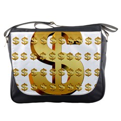 Dollar Money Gold Finance Sign Messenger Bag by Mariart