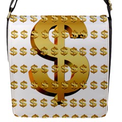 Dollar Money Gold Finance Sign Flap Closure Messenger Bag (s) by Mariart