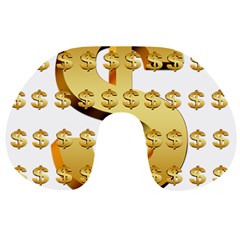 Dollar Money Gold Finance Sign Travel Neck Pillows by Mariart