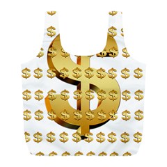 Dollar Money Gold Finance Sign Full Print Recycle Bag (l) by Mariart