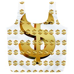 Dollar Money Gold Finance Sign Full Print Recycle Bag (xl) by Mariart