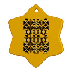 Jungle Elephants Snowflake Ornament (Two Sides)