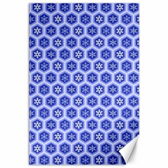 Hexagonal Pattern Unidirectional Blue Canvas 12  X 18  by Mariart