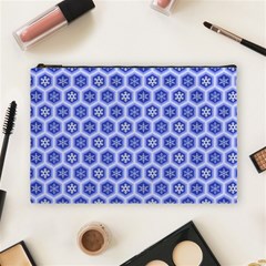 Hexagonal Pattern Unidirectional Blue Cosmetic Bag (large) by Mariart