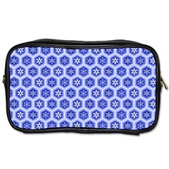 Hexagonal Pattern Unidirectional Blue Toiletries Bag (two Sides) by Mariart