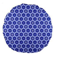 Hexagonal Pattern Unidirectional Blue Large 18  Premium Round Cushions by Mariart