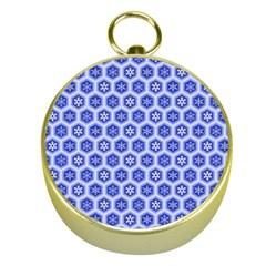 Hexagonal Pattern Unidirectional Blue Gold Compasses by Mariart