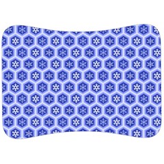 Hexagonal Pattern Unidirectional Blue Velour Seat Head Rest Cushion by Mariart