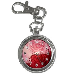 Elegant Floral Design, Wonderful Roses Key Chain Watches by FantasyWorld7