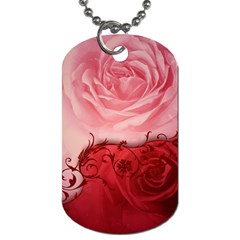 Elegant Floral Design, Wonderful Roses Dog Tag (two Sides) by FantasyWorld7