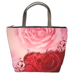 Elegant Floral Design, Wonderful Roses Bucket Bag by FantasyWorld7