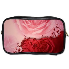 Elegant Floral Design, Wonderful Roses Toiletries Bag (one Side) by FantasyWorld7