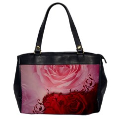 Elegant Floral Design, Wonderful Roses Oversize Office Handbag by FantasyWorld7