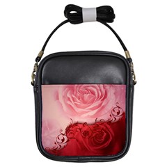 Elegant Floral Design, Wonderful Roses Girls Sling Bag by FantasyWorld7