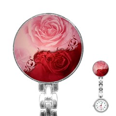 Elegant Floral Design, Wonderful Roses Stainless Steel Nurses Watch by FantasyWorld7