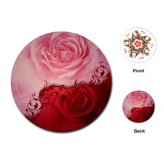 Elegant Floral Design, Wonderful Roses Playing Cards (round) by FantasyWorld7