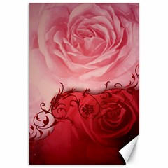 Elegant Floral Design, Wonderful Roses Canvas 12  X 18  by FantasyWorld7