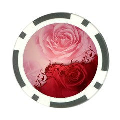 Elegant Floral Design, Wonderful Roses Poker Chip Card Guard by FantasyWorld7