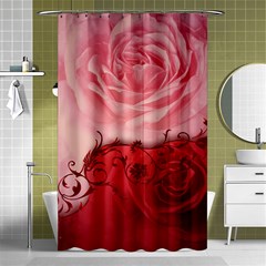 Elegant Floral Design, Wonderful Roses Shower Curtain 48  X 72  (small)  by FantasyWorld7