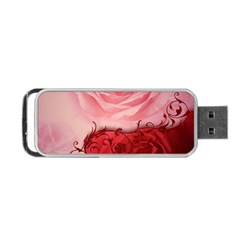 Elegant Floral Design, Wonderful Roses Portable Usb Flash (one Side) by FantasyWorld7