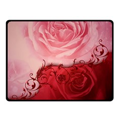 Elegant Floral Design, Wonderful Roses Double Sided Fleece Blanket (small)  by FantasyWorld7