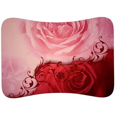 Elegant Floral Design, Wonderful Roses Velour Seat Head Rest Cushion by FantasyWorld7