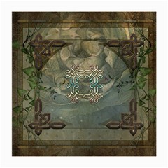 Celtic Knot On Vintage Background Medium Glasses Cloth (2-side) by FantasyWorld7