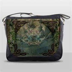 Celtic Knot On Vintage Background Messenger Bag by FantasyWorld7