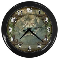 Celtic Knot On Vintage Background Wall Clock (black) by FantasyWorld7