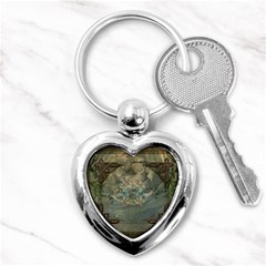 Celtic Knot On Vintage Background Key Chains (heart)  by FantasyWorld7