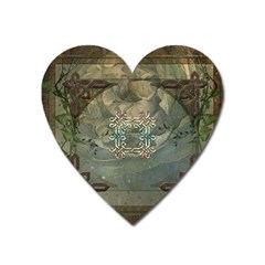 Celtic Knot On Vintage Background Heart Magnet by FantasyWorld7