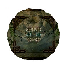 Celtic Knot On Vintage Background Standard 15  Premium Round Cushions by FantasyWorld7