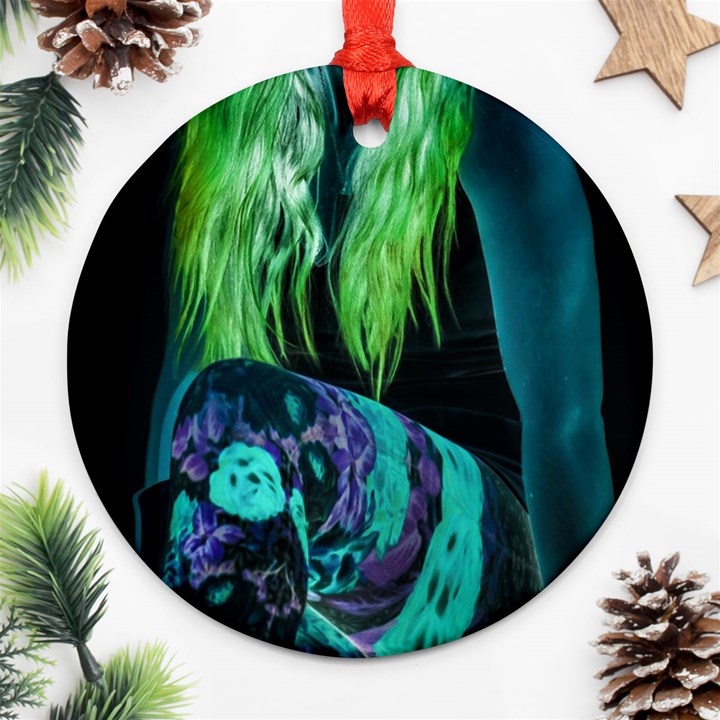 Digital Art Woman Body Part Photo Ornament (Round)