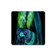 Digital Art Woman Body Part Photo Square Magnet by dflcprintsclothing