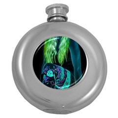 Digital Art Woman Body Part Photo Round Hip Flask (5 Oz) by dflcprintsclothing